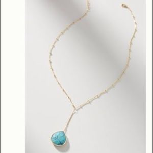 Anthropologie Dalmatian Jasper Pendant Necklace Turquoise